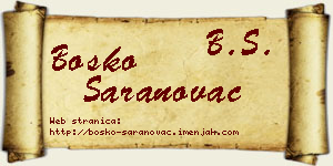 Boško Saranovac vizit kartica